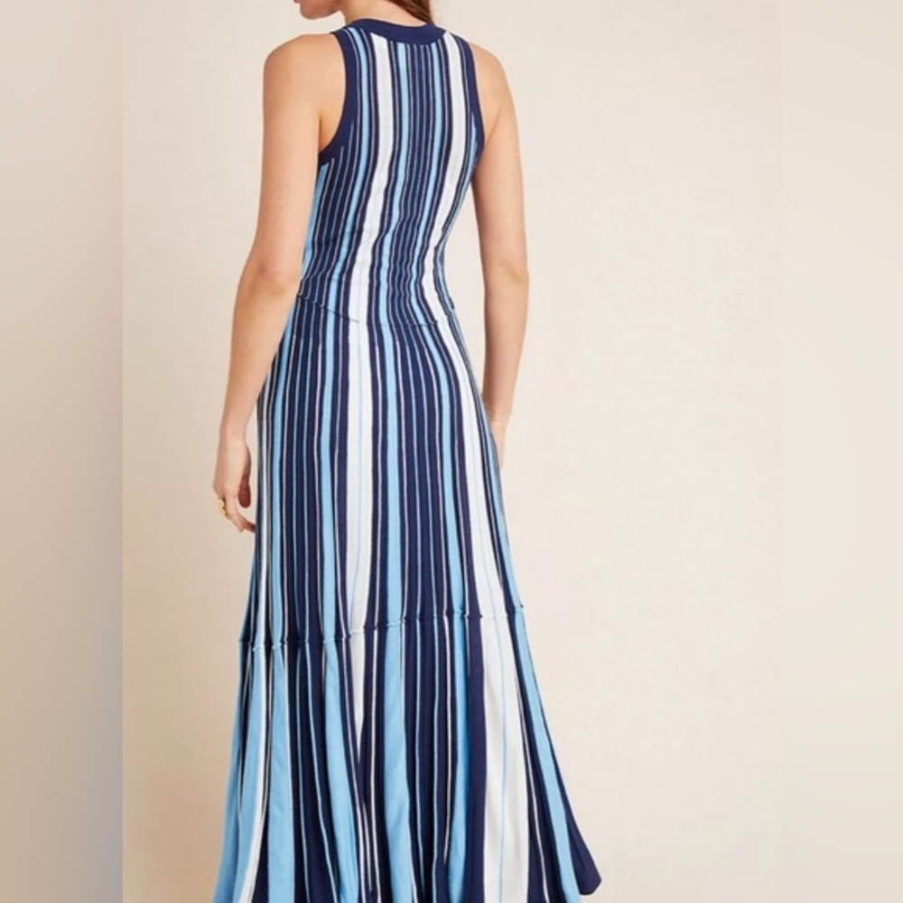 Anthropologie Maeve Lisanne Blue and White Striped Sweater Dress Size S - Picture 3 of 7
